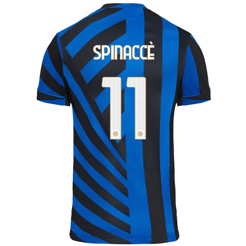 Kids Football Matteo Spinaccè #11 Blue Black Home Jersey 2024/25 T-Shirt Australia