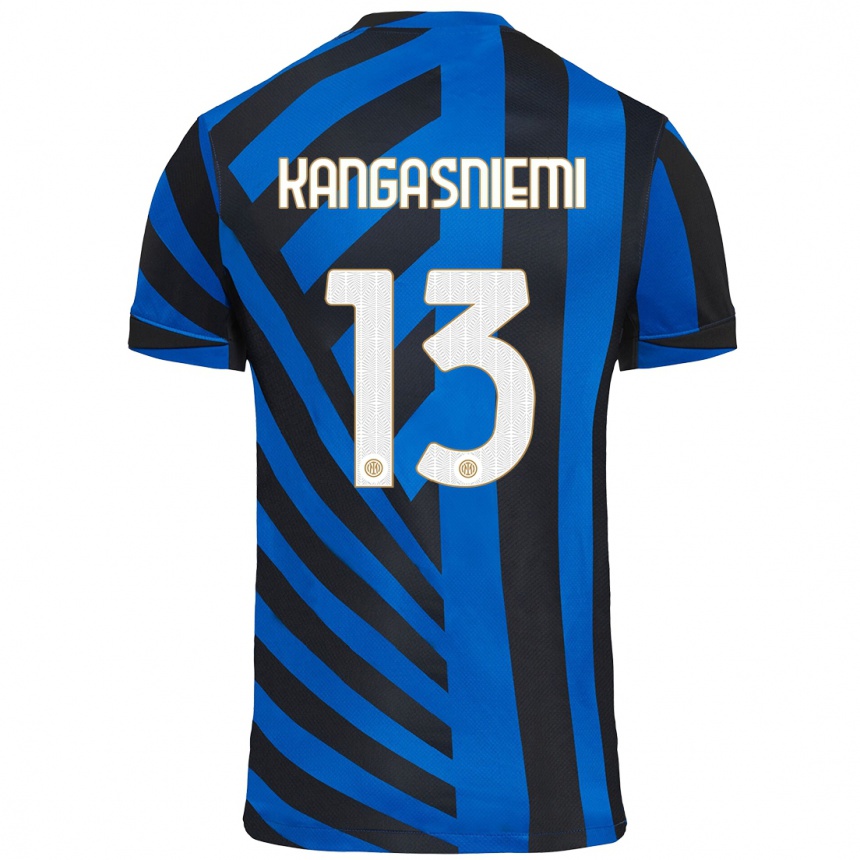 Kids Football Ilari Kangasniemi #13 Blue Black Home Jersey 2024/25 T-Shirt Australia