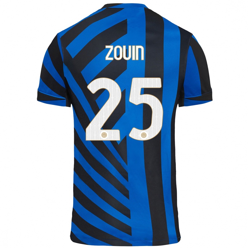 Kids Football Aymen Zouin #25 Blue Black Home Jersey 2024/25 T-Shirt Australia