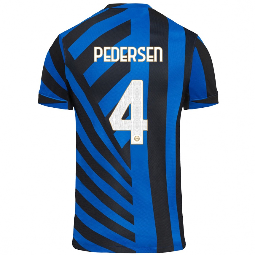 Kids Football Sofie Junge Pedersen #4 Blue Black Home Jersey 2024/25 T-Shirt Australia