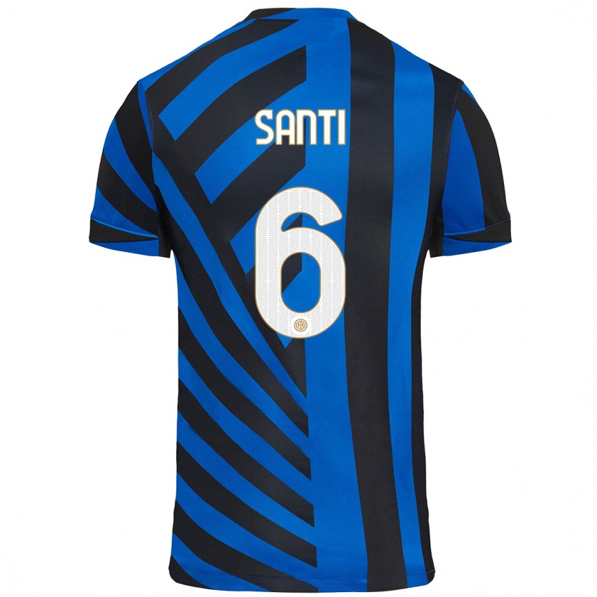 Kids Football Irene Santi #6 Blue Black Home Jersey 2024/25 T-Shirt Australia