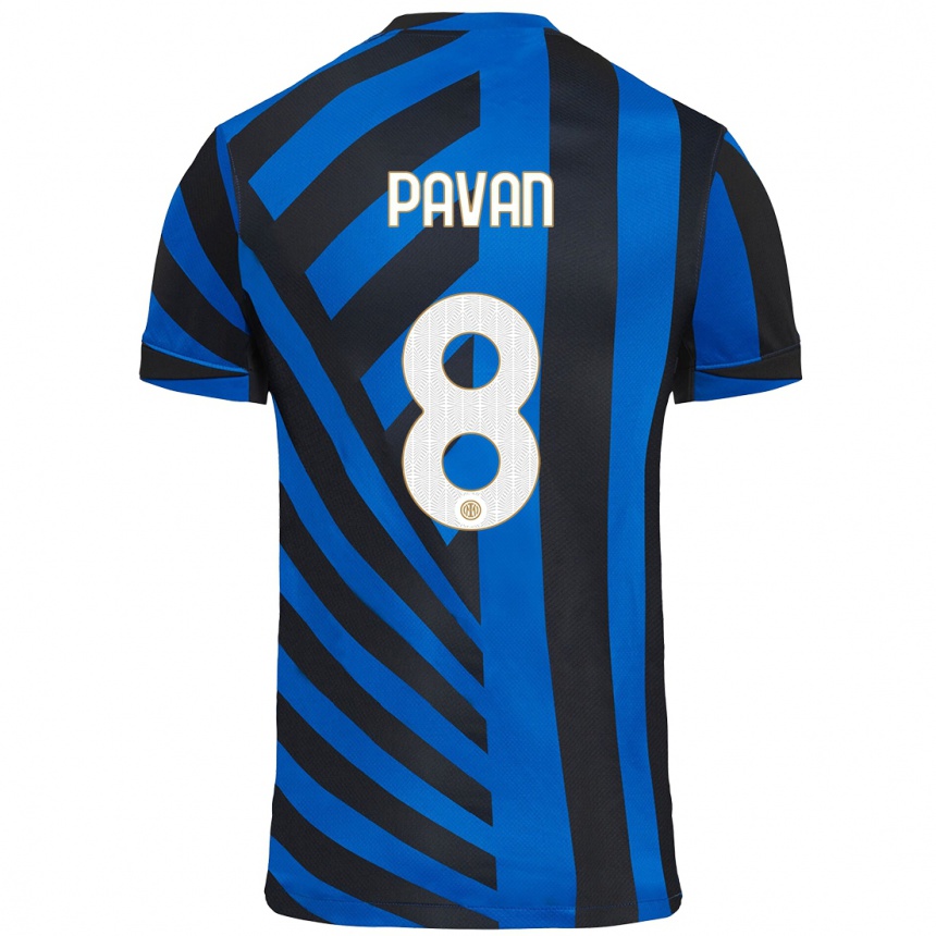 Kids Football Matilde Pavan #8 Blue Black Home Jersey 2024/25 T-Shirt Australia