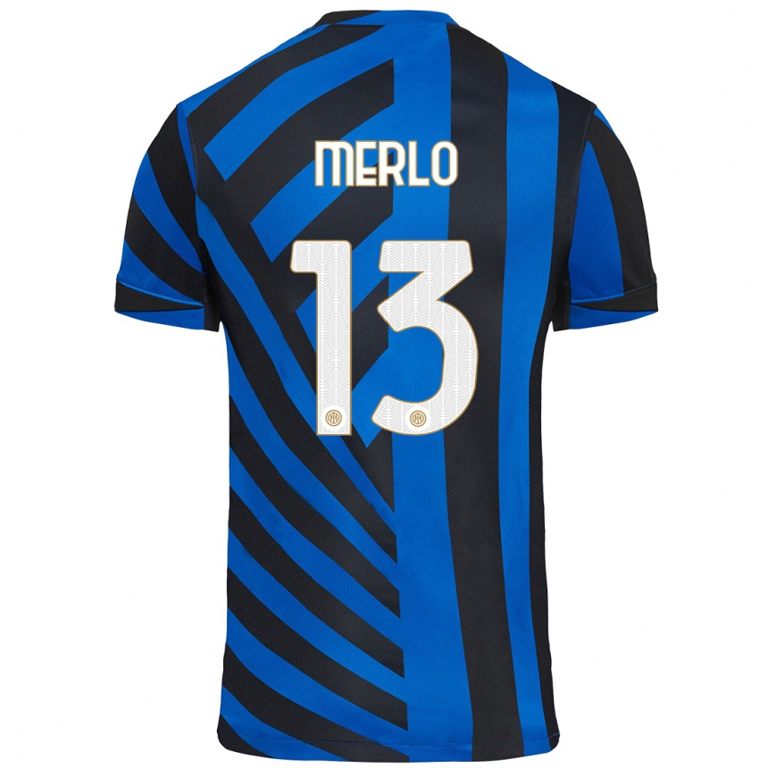 Kids Football Beatrice Merlo #13 Blue Black Home Jersey 2024/25 T-Shirt Australia