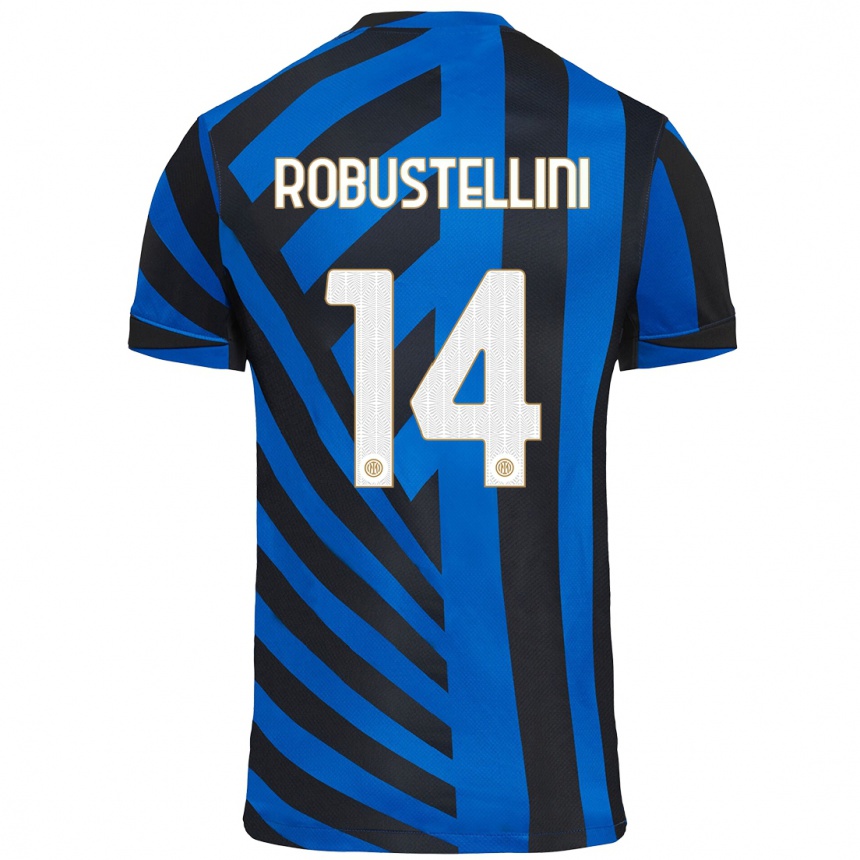 Kids Football Chiara Robustellini #14 Blue Black Home Jersey 2024/25 T-Shirt Australia