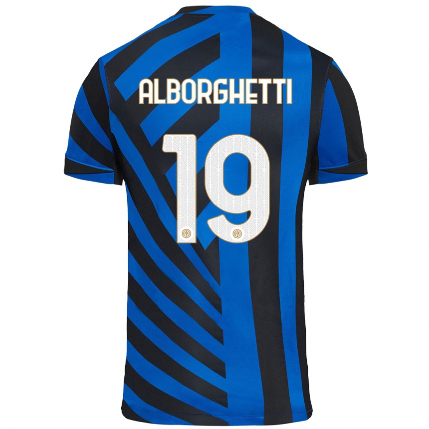 Kids Football Lisa Alborghetti #19 Blue Black Home Jersey 2024/25 T-Shirt Australia