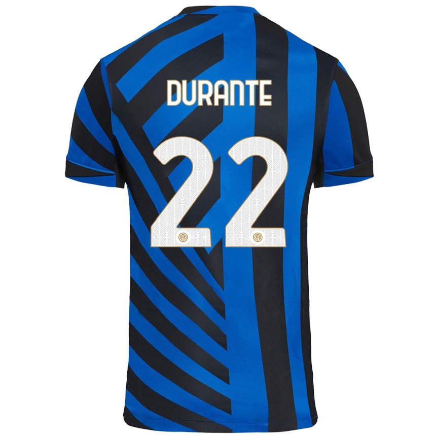 Kids Football Francesca Durante #22 Blue Black Home Jersey 2024/25 T-Shirt Australia