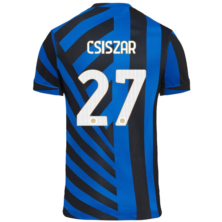 Kids Football Henrietta Csiszar #27 Blue Black Home Jersey 2024/25 T-Shirt Australia