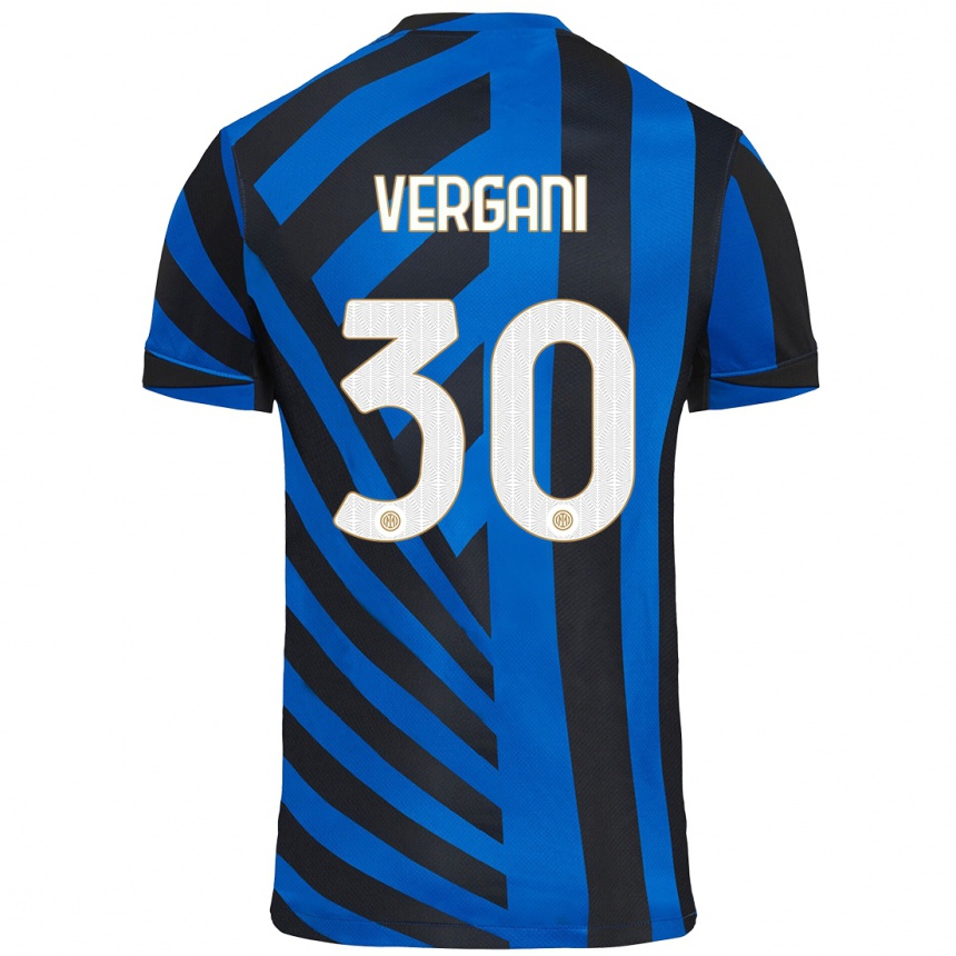 Kids Football Bianca Vergani #30 Blue Black Home Jersey 2024/25 T-Shirt Australia