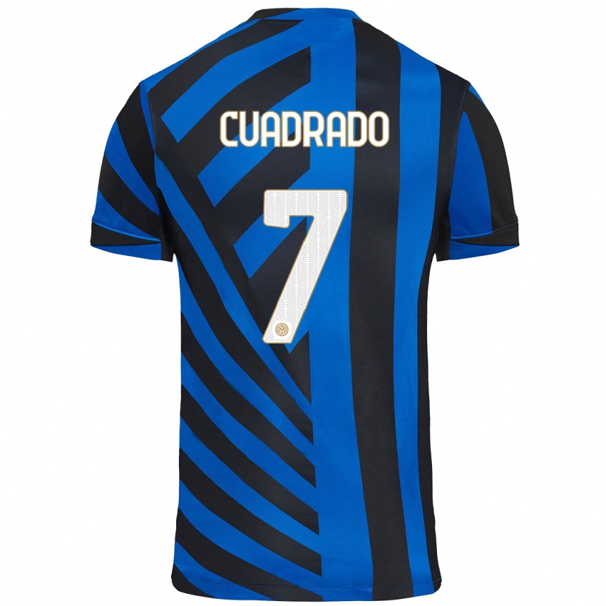 Kids Football Juan Cuadrado #7 Blue Black Home Jersey 2024/25 T-Shirt Australia