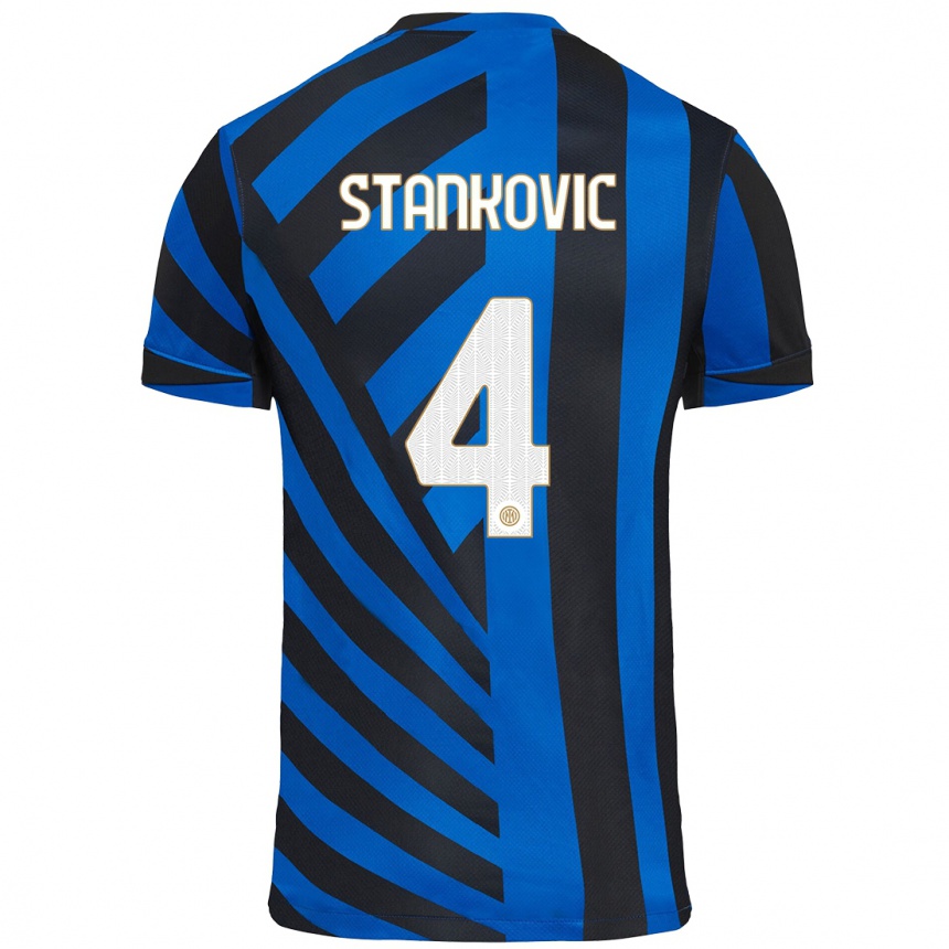 Kids Football Aleksandar Stankovic #4 Blue Black Home Jersey 2024/25 T-Shirt Australia