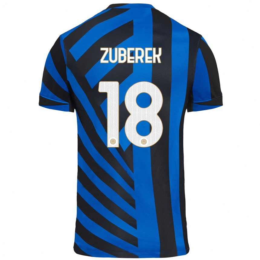 Kids Football Jan Zuberek #18 Blue Black Home Jersey 2024/25 T-Shirt Australia