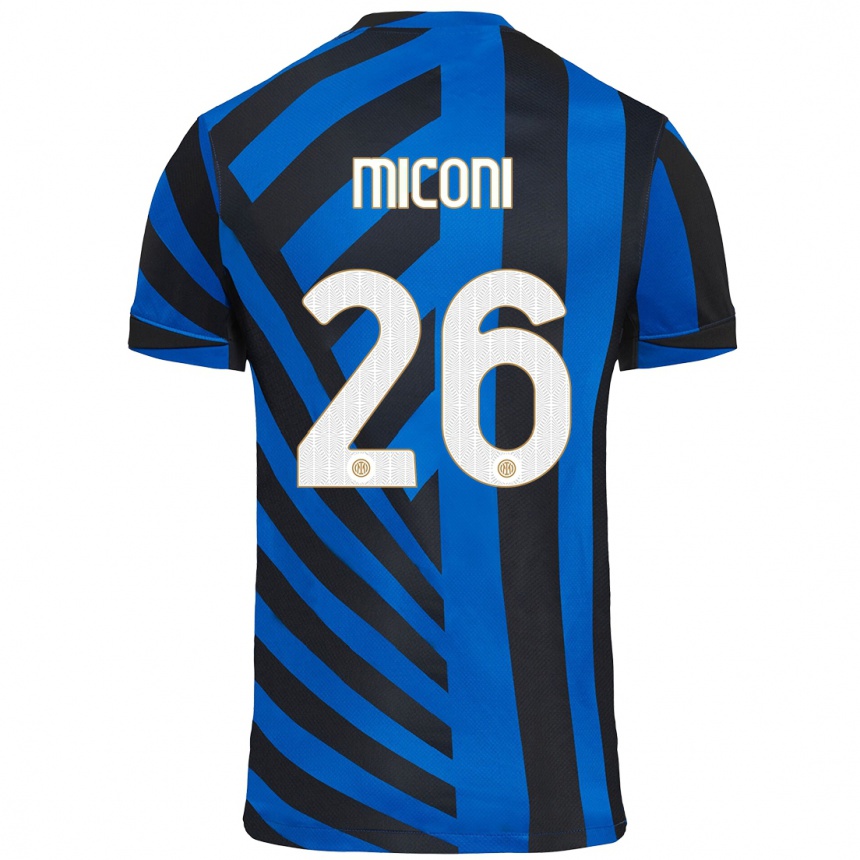 Kids Football Riccardo Miconi #26 Blue Black Home Jersey 2024/25 T-Shirt Australia