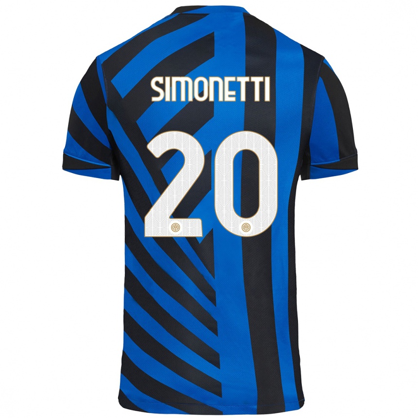 Kids Football Flaminia Simonetti #20 Blue Black Home Jersey 2024/25 T-Shirt Australia