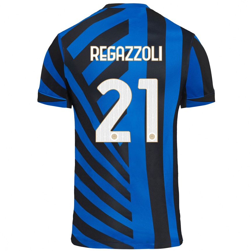 Kids Football Alice Regazzoli #21 Blue Black Home Jersey 2024/25 T-Shirt Australia