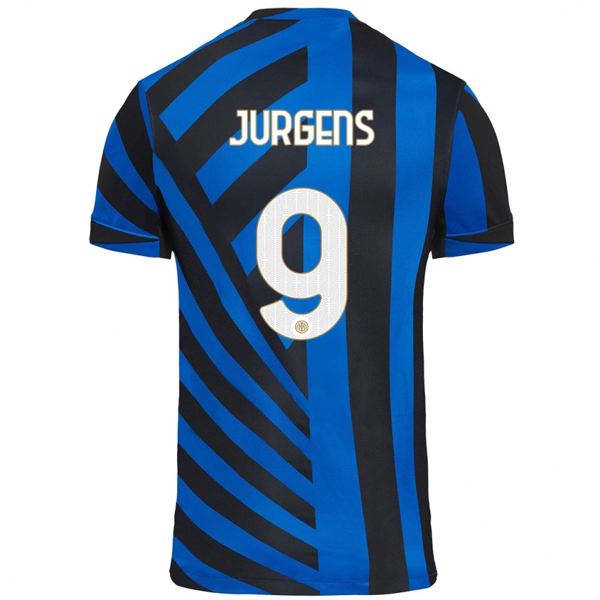 Kids Football Oliver Jurgens #9 Blue Black Home Jersey 2024/25 T-Shirt Australia