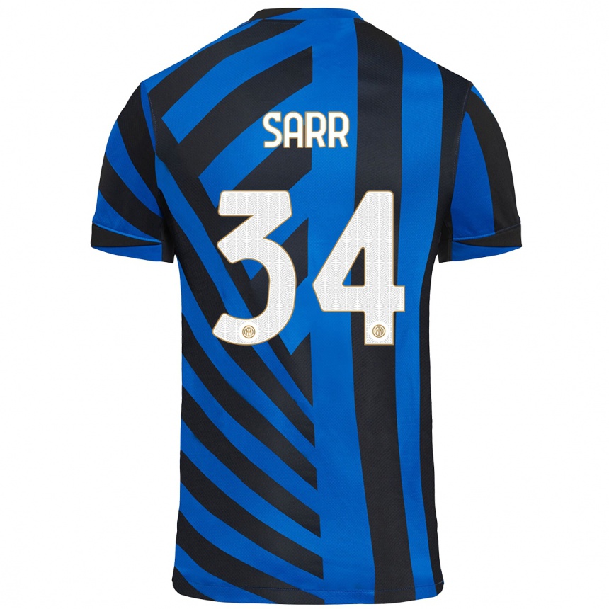 Kids Football Amadou Sarr #34 Blue Black Home Jersey 2024/25 T-Shirt Australia