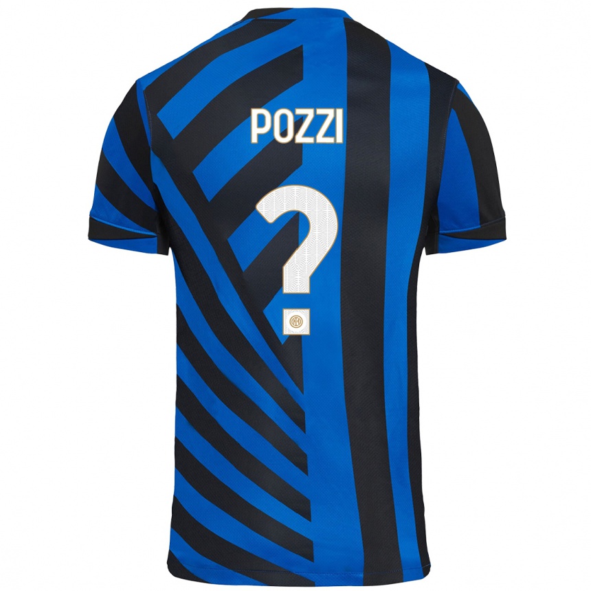 Kids Football Andrea Pozzi #0 Blue Black Home Jersey 2024/25 T-Shirt Australia