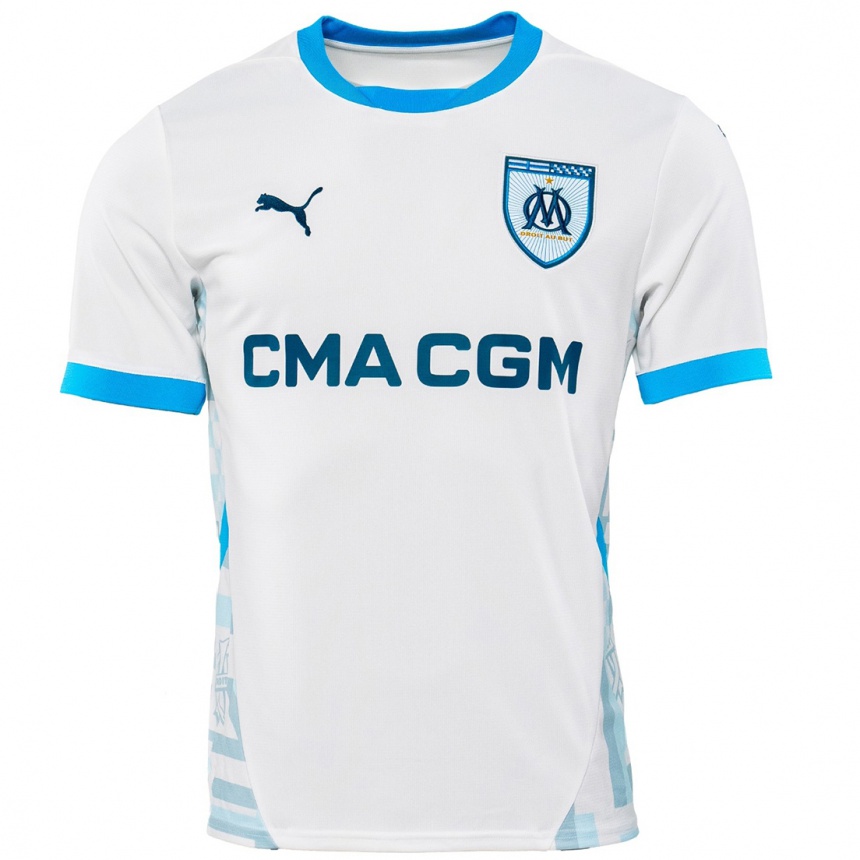 Kids Football Agathe Maetz #3 White Sky Blue Home Jersey 2024/25 T-Shirt Australia