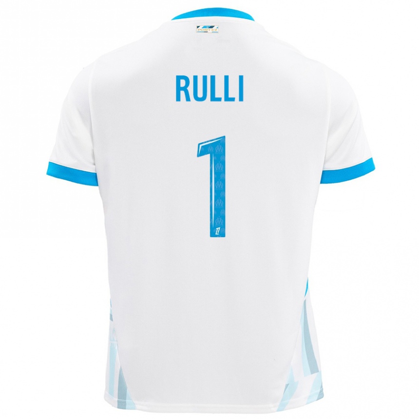 Kids Football Gerónimo Rulli #1 White Sky Blue Home Jersey 2024/25 T-Shirt Australia