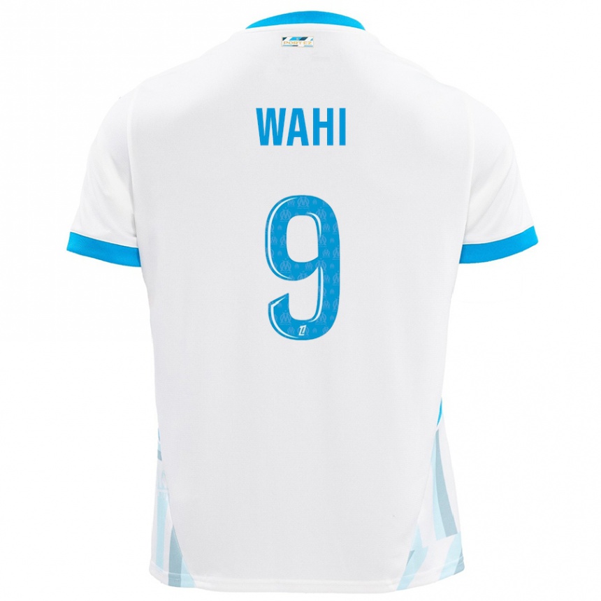 Kids Football Elye Wahi #9 White Sky Blue Home Jersey 2024/25 T-Shirt Australia