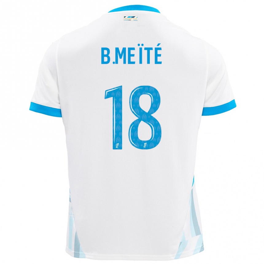 Kids Football Bamo Meïté #18 White Sky Blue Home Jersey 2024/25 T-Shirt Australia