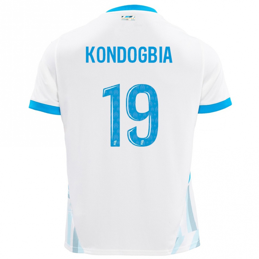 Kids Football Geoffrey Kondogbia #19 White Sky Blue Home Jersey 2024/25 T-Shirt Australia