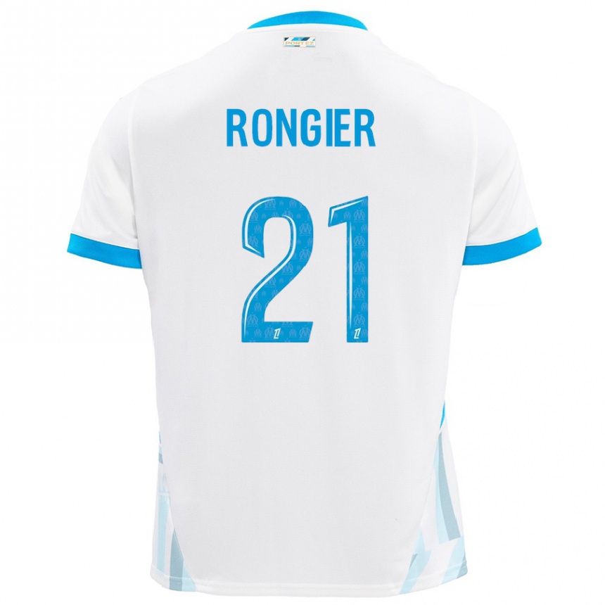 Kids Football Valentin Rongier #21 White Sky Blue Home Jersey 2024/25 T-Shirt Australia