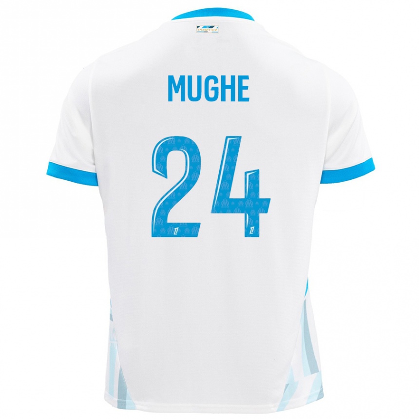 Kids Football François Mughe #24 White Sky Blue Home Jersey 2024/25 T-Shirt Australia