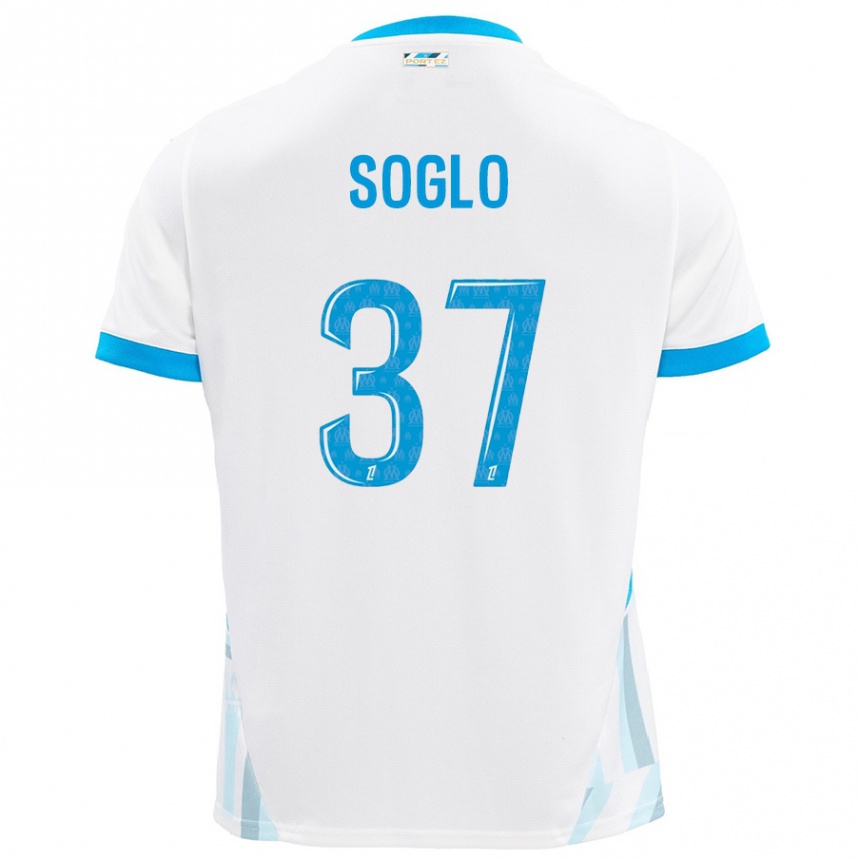 Kids Football Emran Soglo #37 White Sky Blue Home Jersey 2024/25 T-Shirt Australia