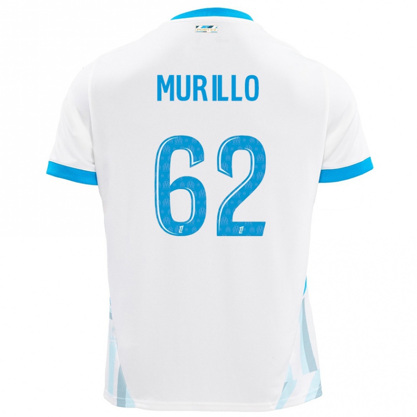 Kids Football Amir Murillo #62 White Sky Blue Home Jersey 2024/25 T-Shirt Australia