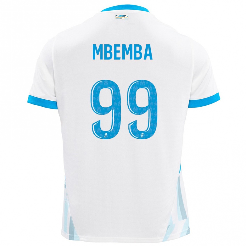 Kids Football Chancel Mbemba #99 White Sky Blue Home Jersey 2024/25 T-Shirt Australia