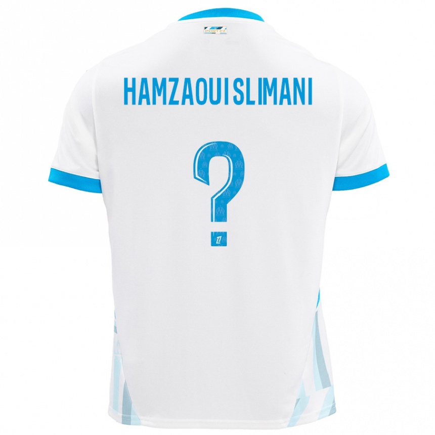 Kids Football Hilan Hamzaoui Slimani #0 White Sky Blue Home Jersey 2024/25 T-Shirt Australia