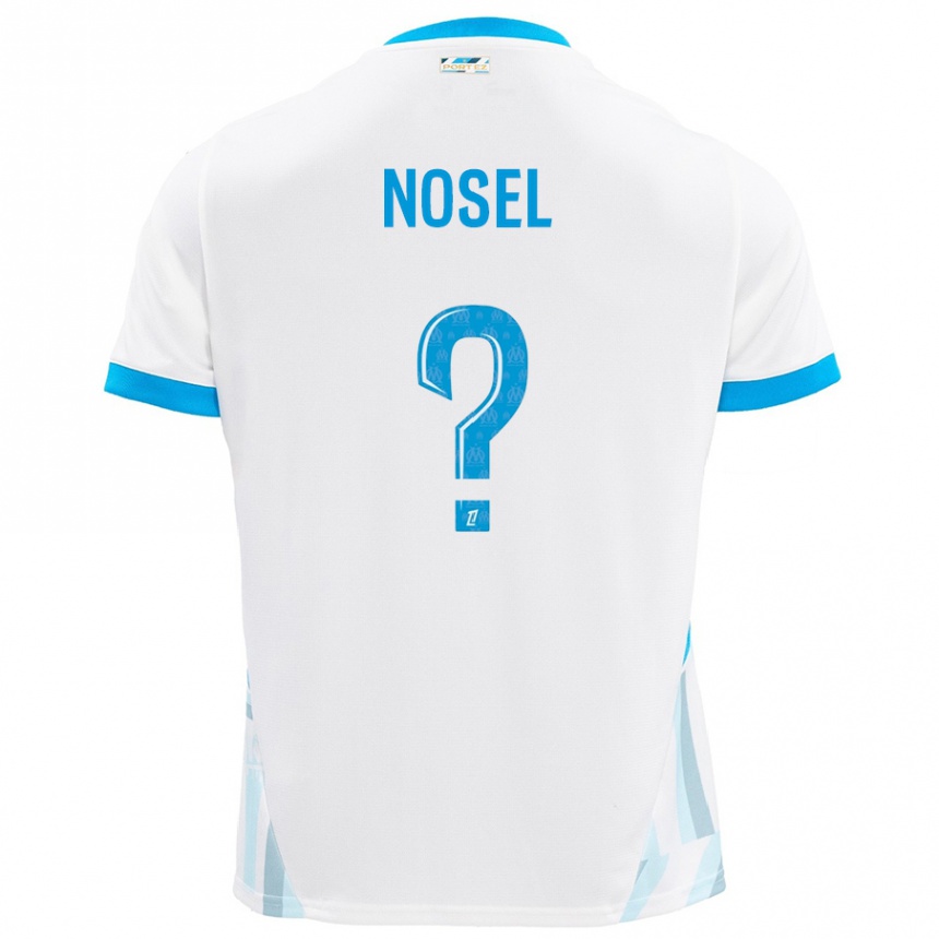 Kids Football Adam Nosel #0 White Sky Blue Home Jersey 2024/25 T-Shirt Australia