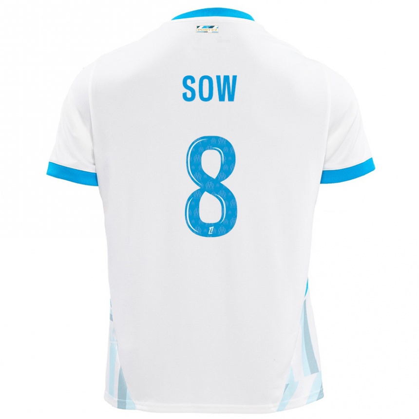 Kids Football Mbayang Sow #8 White Sky Blue Home Jersey 2024/25 T-Shirt Australia