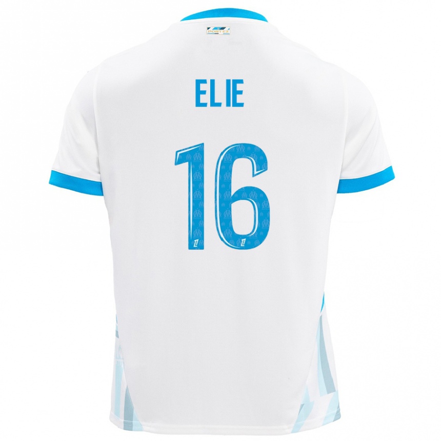 Kids Football Anaïs Elie #16 White Sky Blue Home Jersey 2024/25 T-Shirt Australia