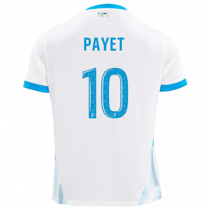 Kids Football Dimitri Payet #10 White Sky Blue Home Jersey 2024/25 T-Shirt Australia