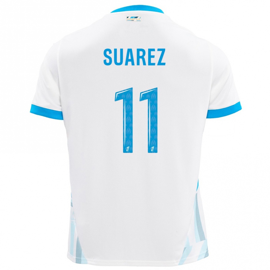 Kids Football Luis Suarez #11 White Sky Blue Home Jersey 2024/25 T-Shirt Australia