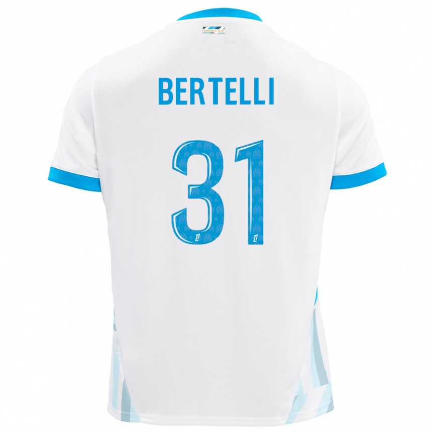 Kids Football Ugo Bertelli #31 White Sky Blue Home Jersey 2024/25 T-Shirt Australia