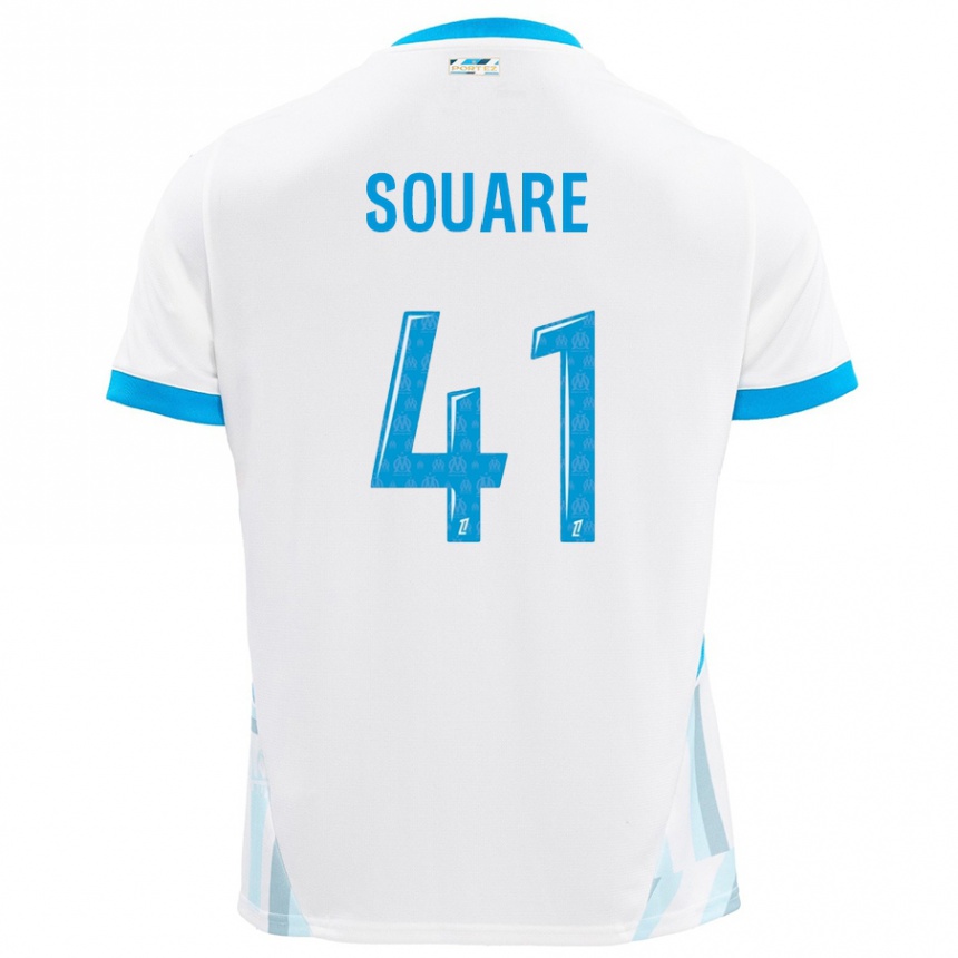 Kids Football Cheick Souare #41 White Sky Blue Home Jersey 2024/25 T-Shirt Australia