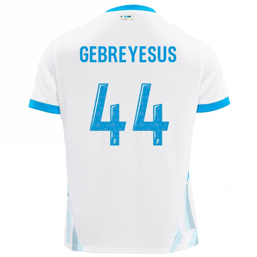 Kids Football Esey Gebreyesus #44 White Sky Blue Home Jersey 2024/25 T-Shirt Australia