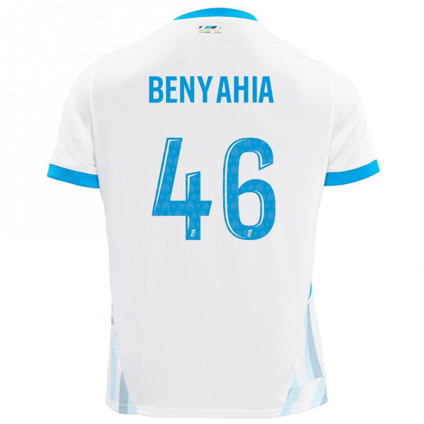 Kids Football Aylan Benyahia-Tani #46 White Sky Blue Home Jersey 2024/25 T-Shirt Australia