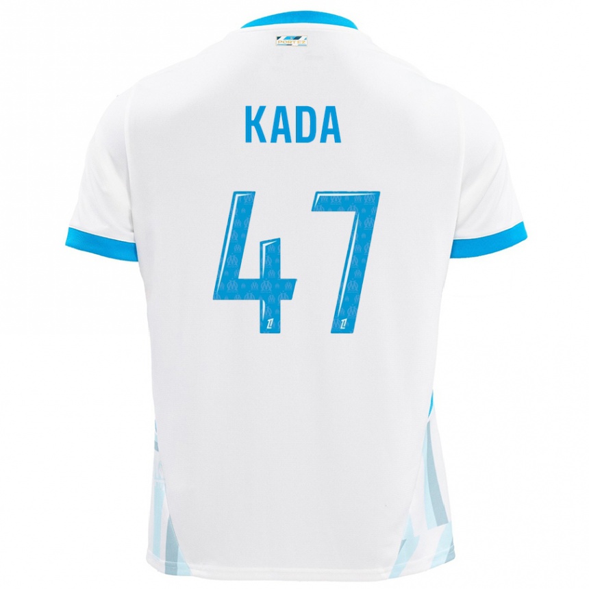 Kids Football Joakim Kada #47 White Sky Blue Home Jersey 2024/25 T-Shirt Australia