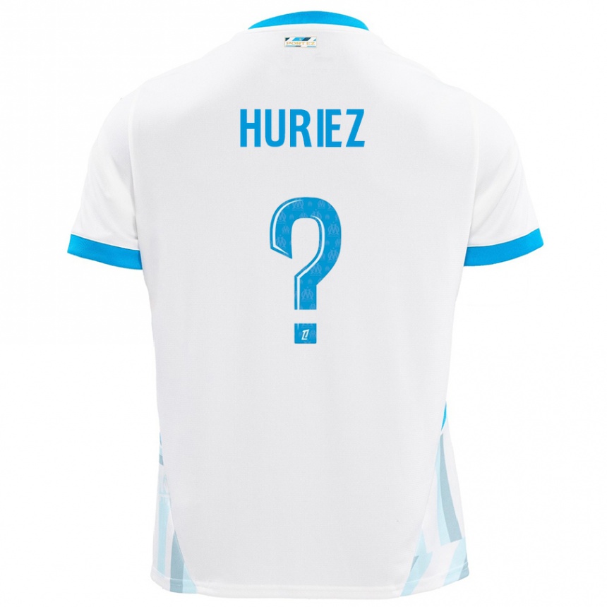 Kids Football Evan Huriez #0 White Sky Blue Home Jersey 2024/25 T-Shirt Australia