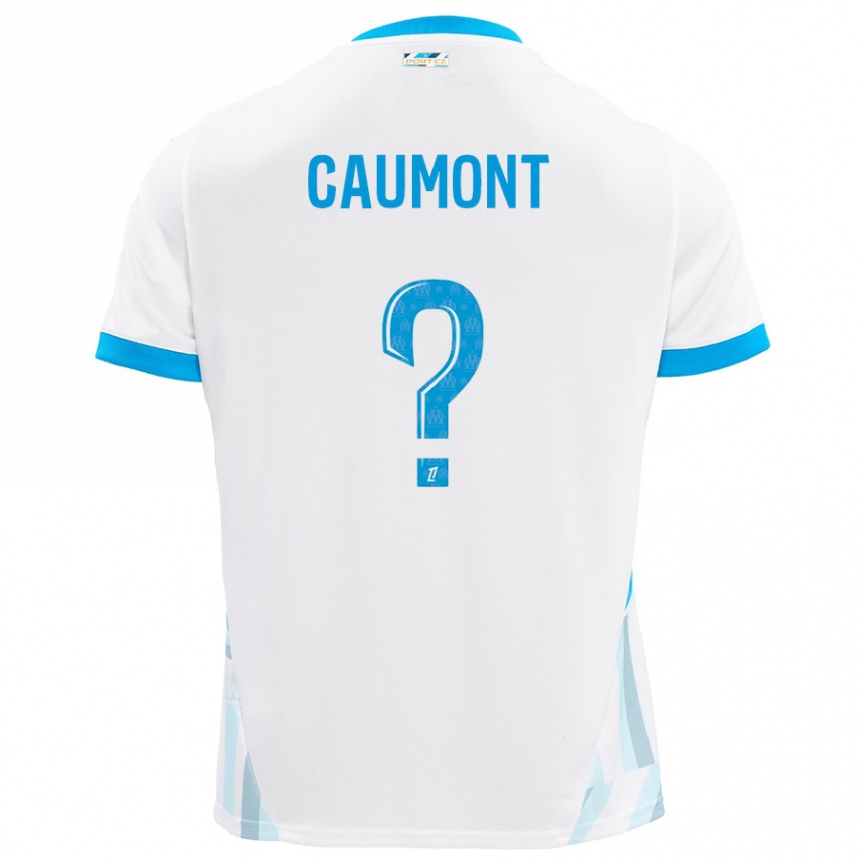 Kids Football Enzo Caumont #0 White Sky Blue Home Jersey 2024/25 T-Shirt Australia