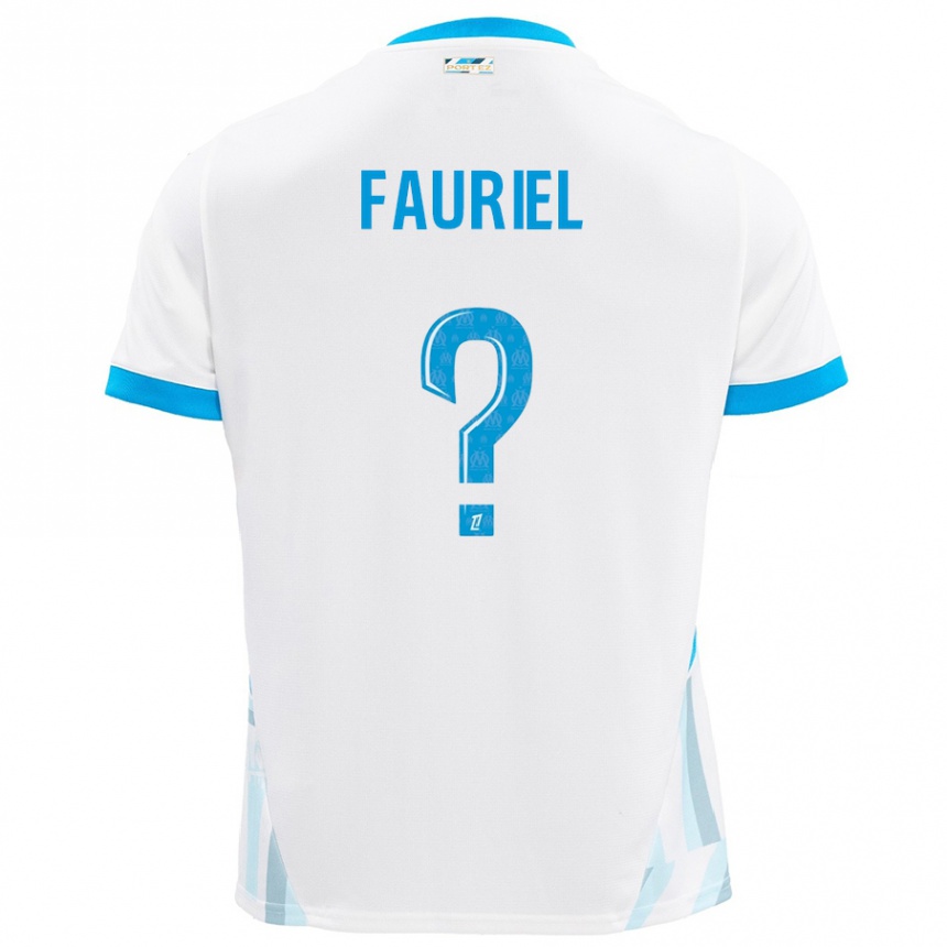 Kids Football Lois Fauriel #0 White Sky Blue Home Jersey 2024/25 T-Shirt Australia