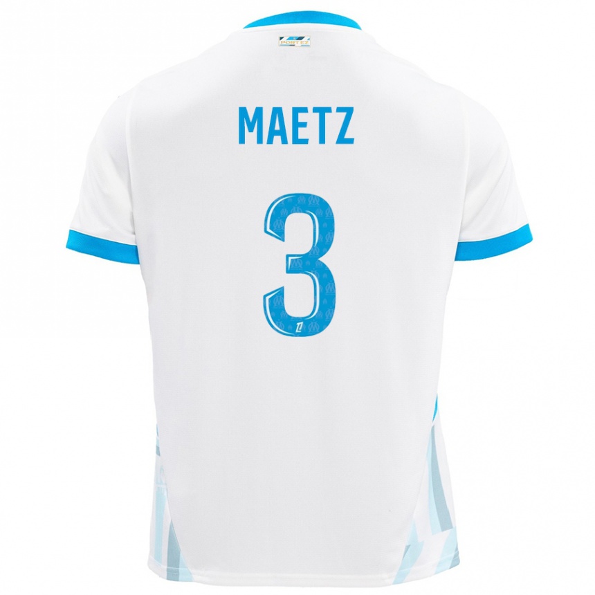 Kids Football Agathe Maetz #3 White Sky Blue Home Jersey 2024/25 T-Shirt Australia