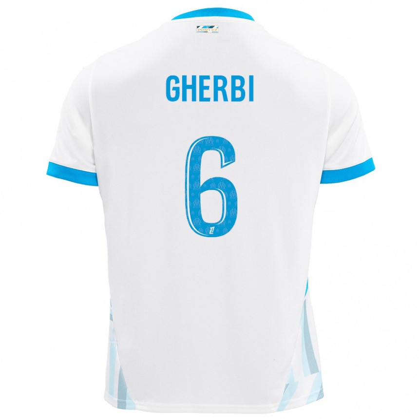 Kids Football Candice Gherbi #6 White Sky Blue Home Jersey 2024/25 T-Shirt Australia