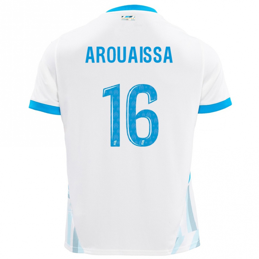 Kids Football Ines Arouaissa #16 White Sky Blue Home Jersey 2024/25 T-Shirt Australia