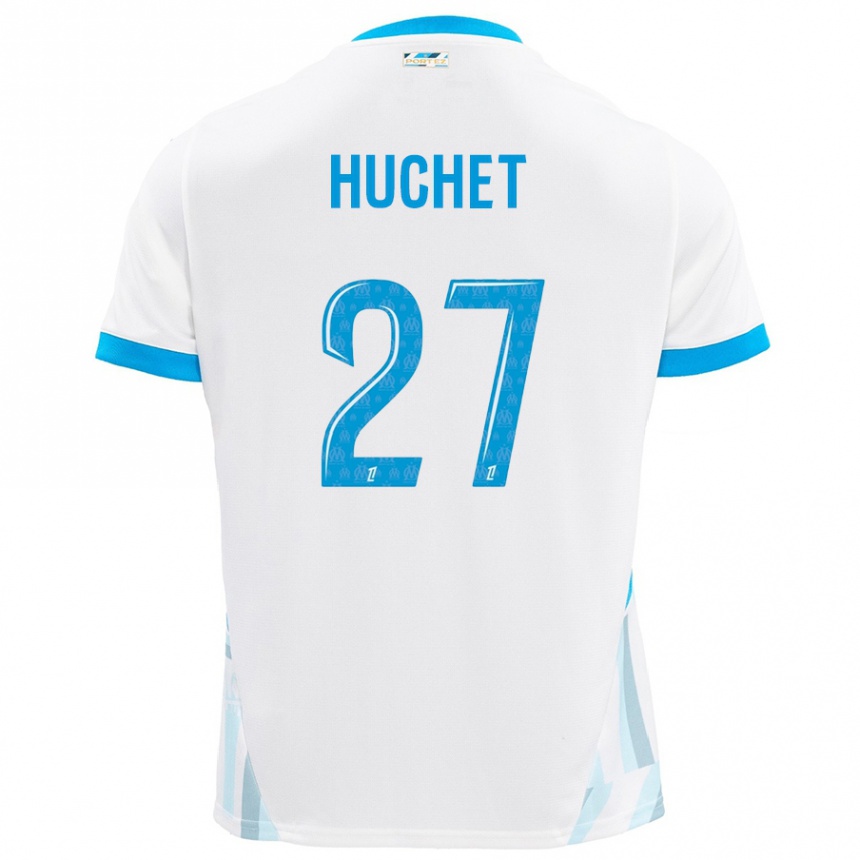 Kids Football Sarah Huchet #27 White Sky Blue Home Jersey 2024/25 T-Shirt Australia