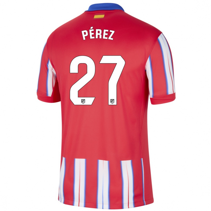 Kids Football Noé Pérez #27 Red White Blue Home Jersey 2024/25 T-Shirt Australia